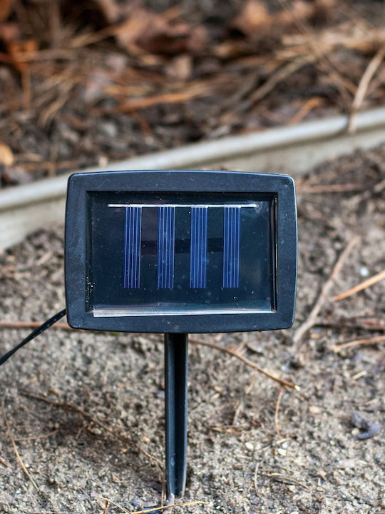 LED-Lichterkette 100 kleine Glühbirnen 10m Solar betrieben Warmweißes Licht