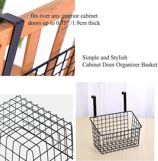 Pendant Metal Basket Shelf 25.5x14.5x27.5cm Black