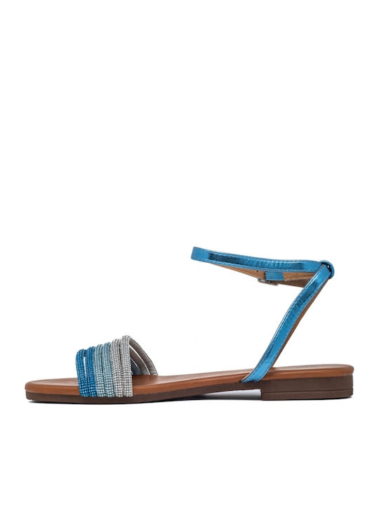 Women's Flat Sandals in Blue Color