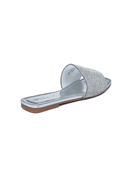 Laura Virgili Women's Flat Sandals in Silver Color