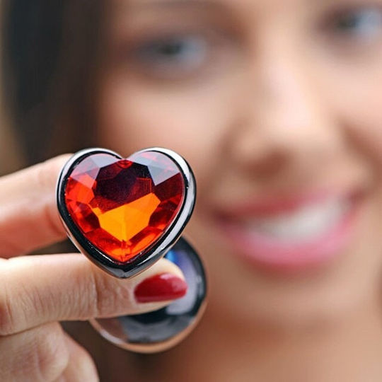 Naughty Toys Heart Base Plug Anal Mic Roșu