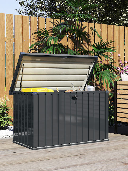 Outsunny Cutie de depozitare pentru exterior Metalic 400lt Gri L124xW66xH72buc