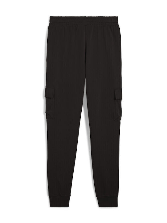 Cargo Soccer Sweatpants With Elastic Black