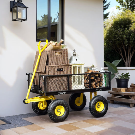 Garden Cart Metallic Four-wheel with Maximum Load Weight 200kg 25x25x51cm.