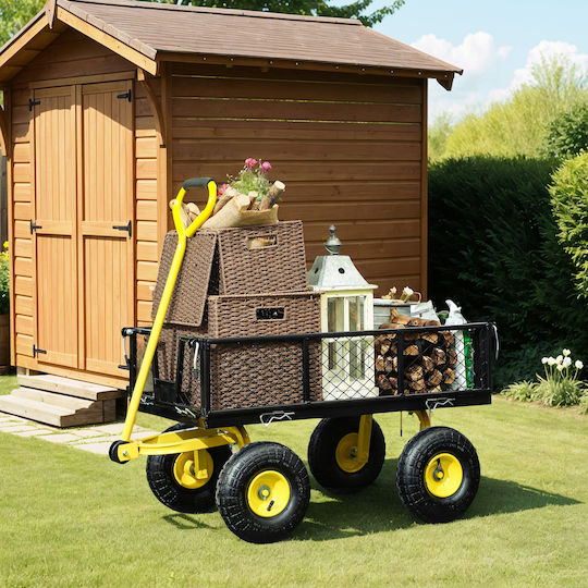 Garden Cart Metallic Four-wheel with Maximum Load Weight 200kg 25x25x51cm.