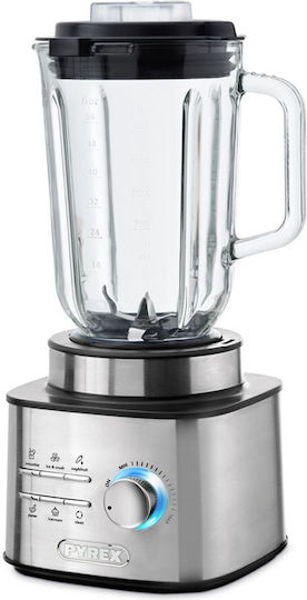 Pyrex SB-880 Μπλέντερ με Γυάλινη Κανάτα 1.5 lt 1500W Inox