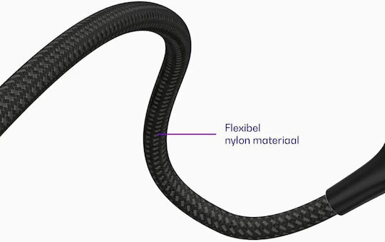 Buddi Braided USB 2.0 Cable USB-C male - USB-C 60W Μαύρο 4.5m