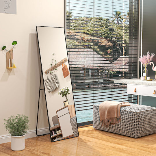 HomCom Καθρέπτης με Μαύρο Μεταλλικό Πλαίσιο 150x40cm