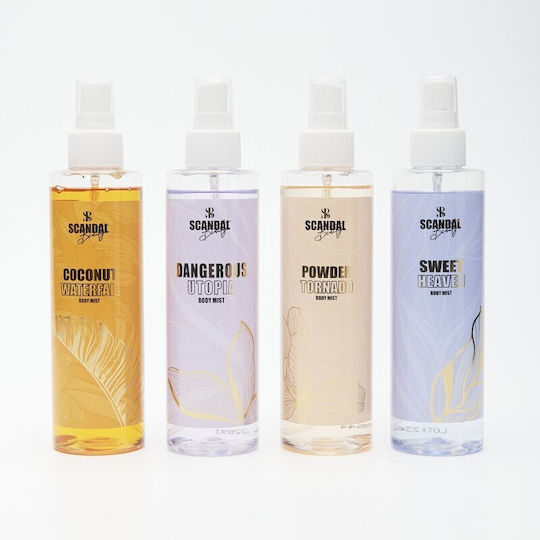 Scandal Beauty Promo Valentine Mists Body Mist Coconut Waterfall 200ml & Body Mist Powder Tornado 200ml & Body Mist Dangerous Utopia 200ml & Body Mist Sweet Heaven 200ml