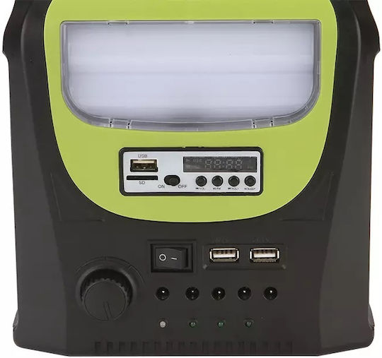 Sistem de Iluminat Solar + Încărcare Difuzor USB SD MP3 Player Radio FM Panou Solar Baterie Lanternă + Lampă 3 Becuri LED