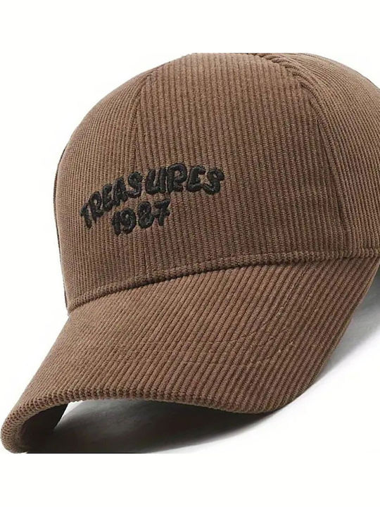 Luciano Faketti Solid Color Baseball Cap Corduroy Unisex Casual Embroidered Lines Outdoor Warm Winter Hat 100% Hand Washable Brown