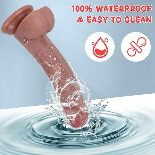 SMD Boytoy Glass Dildo with Balls and Suction Cup Flesh 19.5cm