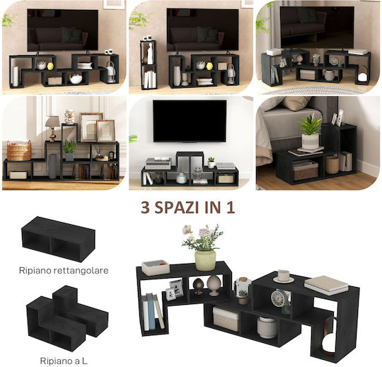 Black TV Stand L180xD30.5xH44cm