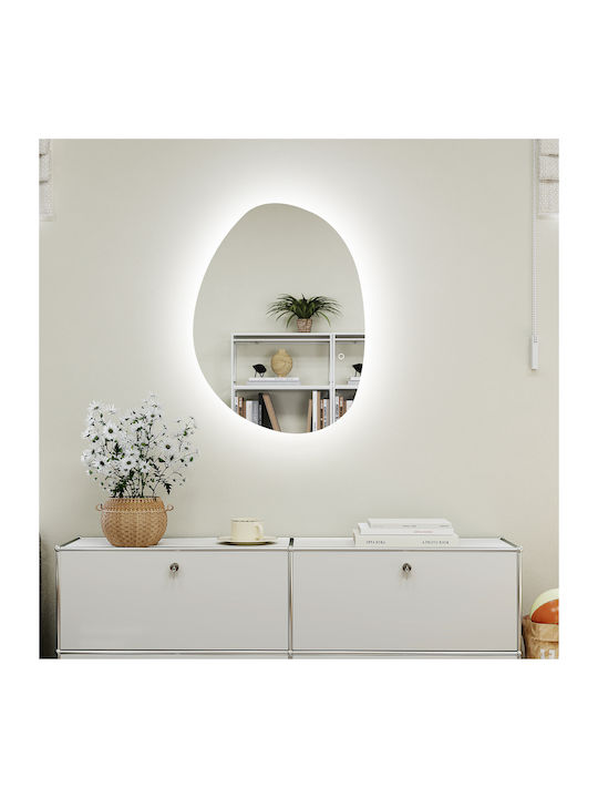 HomCom Oglindă de Baie Lumini LED din Plastic cu Lungime 80cm Argintiu