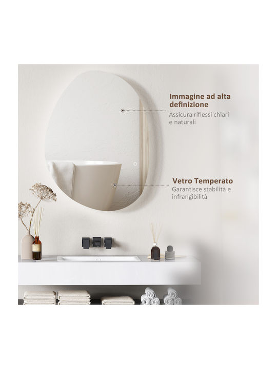HomCom Oglindă de Baie Lumini LED din Plastic cu Lungime 80cm Argintiu