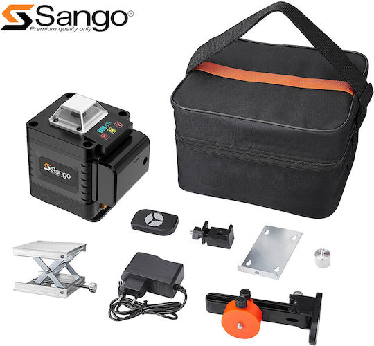 Sango Αυτορυθμιζόμενο Γραμμικό Αλφάδι Laser Πράσινης Δέσμης 3.7V με Εύρος Εργασίας 40m