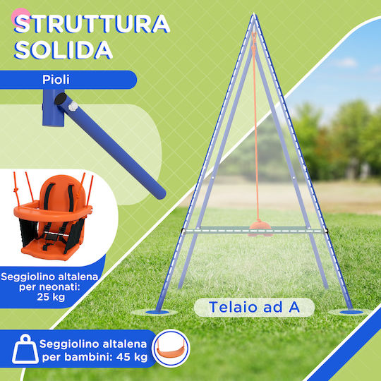 Outsunny Metal with Seat Belt Swing for 6+ months Orange