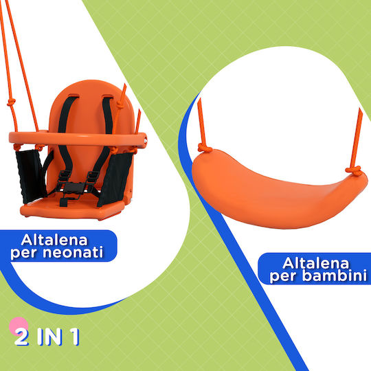 Outsunny Metal with Seat Belt Swing for 6+ months Orange