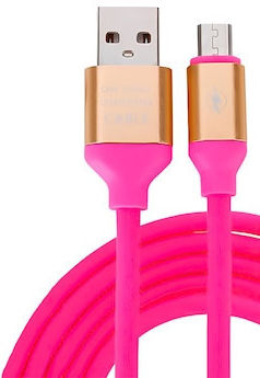 Cablu de încărcare și date USB A la Type-C, lungime 2m, roz