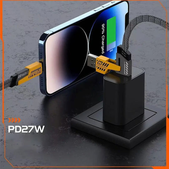4in1 Super Fast-PD 27W Multi-Ladekabel USB 65W 2 Meter Schwarz Abyz