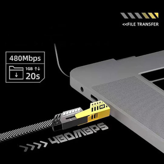 4in1 Super Fast-PD 27W Multi-Ladekabel USB 65W 2 Meter Schwarz Abyz