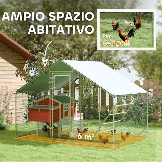 Pawhut Coteț Metalic L3 x L2 x Î1.9m.