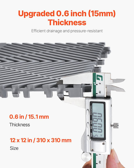 Vevor Πλακάκι για Δάπεδο Κήπου από Πλαστικό 30.48x30.48εκ. 24τμχ