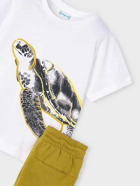 Kinder-Set mit Shorts Sommer 2Stück White - Beige Jersey