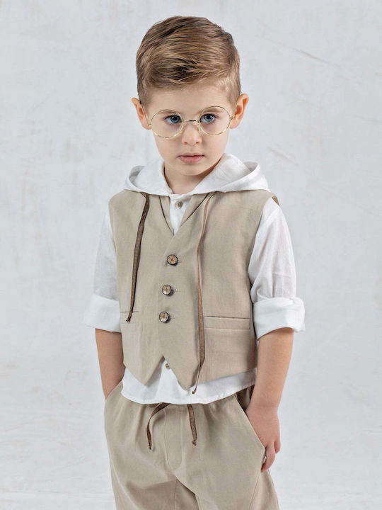 Kids' Set with Pants Summer 4pcs Beige