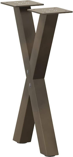 vidaXL Metallic Furniture Leg 2 Pieces Suitable for Table / Coffee Table / Office 28x42x42cm Brown
