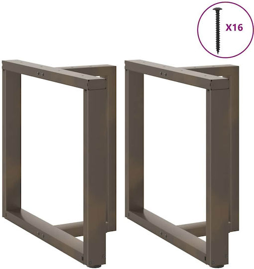 vidaXL Picior Metalic Mobilier 2 Bucăți Potrivit Pentru Masă / Măsuță / Birou 70x35x72cm Natural