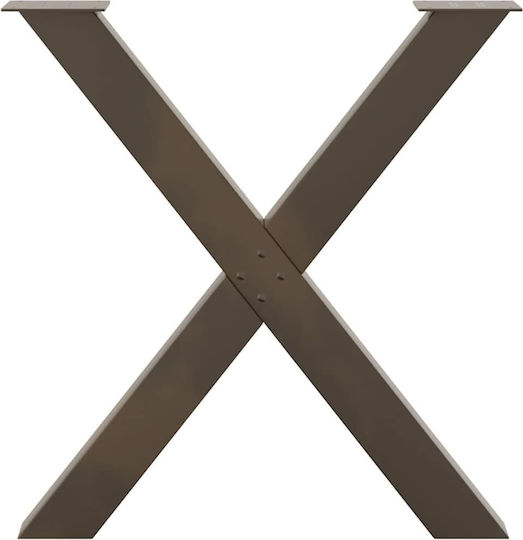vidaXL Metallic Furniture Leg 2 Pieces Suitable for Table / Coffee Table / Office 80x72x72cm Brown
