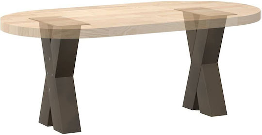 vidaXL Metallic Furniture Leg 2 Pieces Suitable for Table / Coffee Table / Office 28x42x42cm Brown