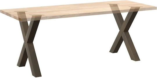 vidaXL Metallic Furniture Leg 2 Pieces Suitable for Table / Coffee Table / Office 80x72x72cm Brown