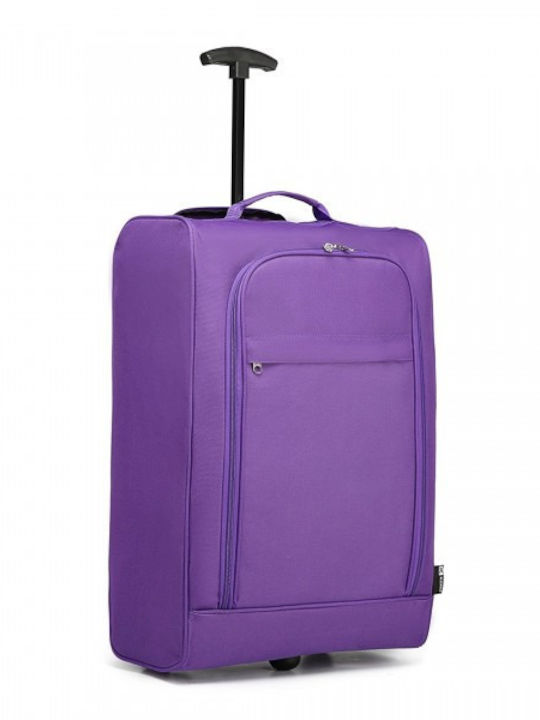 Miss Lulu Valiză De Călătorie Cabina Din Material Textil Violet Cu 4 Roți Înălțime 55 Cm