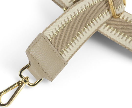 Adjustable Bag Strap Leather Details Dark Beige G