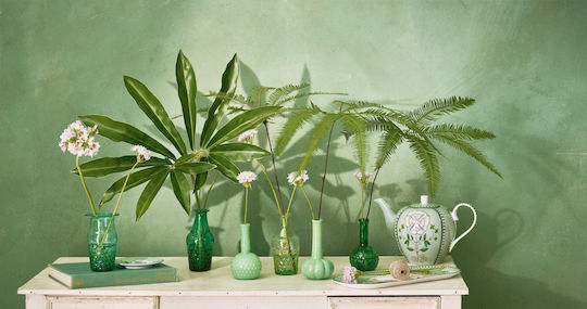 Set/3 Vaze Mici din Sticlă Verde Pip Studio 8cm X 13cm 7cm X 13cm 7cm X 16cm