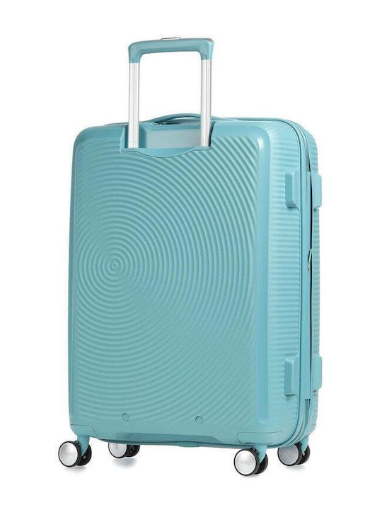 American Tourister Soundbox Spinner Medium Hard Suitcase Turquoise With 4 Wheels Height 67cm