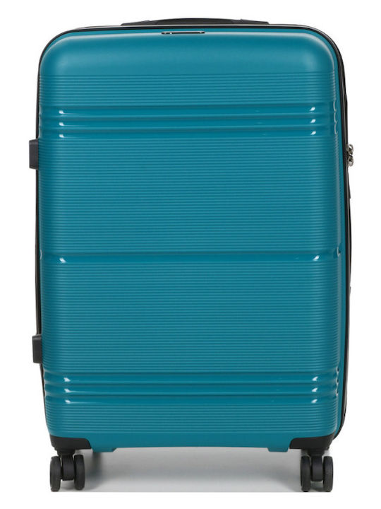 WORLDLINE Mittlerer Reisekoffer Hartschalen Petrol Blue mit 4 Räder
