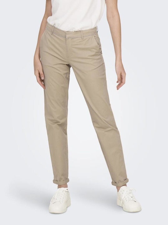Mw Dama Pantaloni Chino cu Croială Normală Taupe Sand