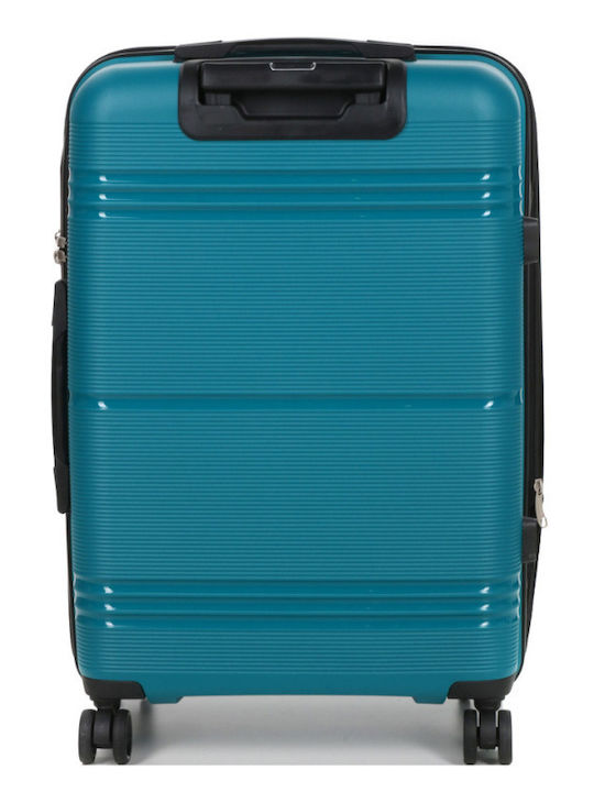 WORLDLINE Mittlerer Reisekoffer Hartschalen Petrol Blue mit 4 Räder