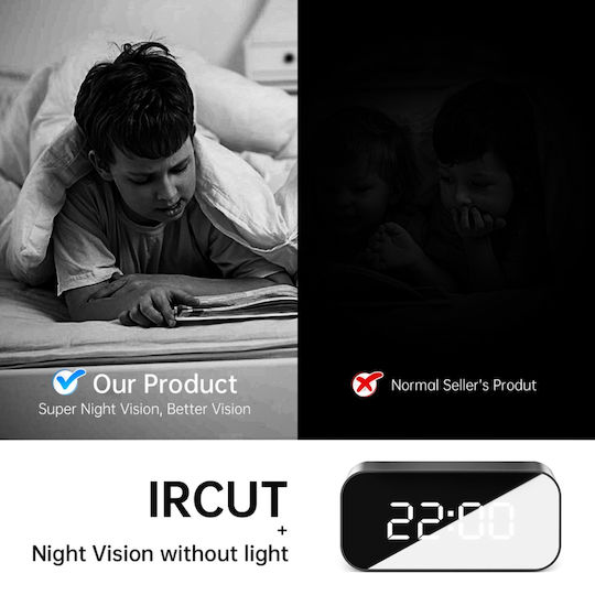 4k Hidden Spy Ip Camera In Desk Clock Wi-fi Motion Detection Night Vision App Control 4h Battery Life