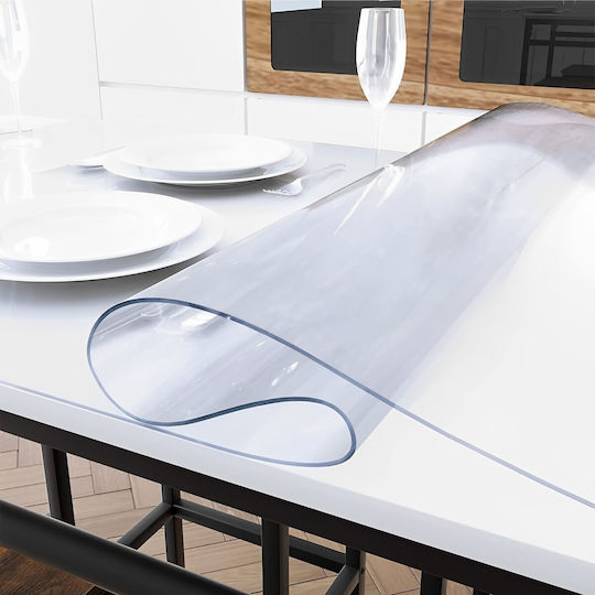 Față de masă din silicon transparent 50x80 cm grosime 1,2 mm aspect de sticlă