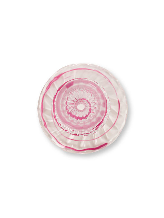 Pip Studio Κηροπηγιο Γυαλινο Ροζ Λεπτομεριες 28cm
