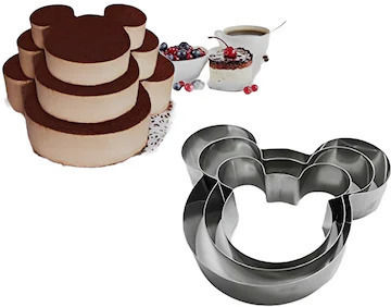 Set mit 3 Mickey-Mouse-Kuchenformen