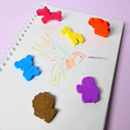 Animal Crayons 6pcs 2 Designs