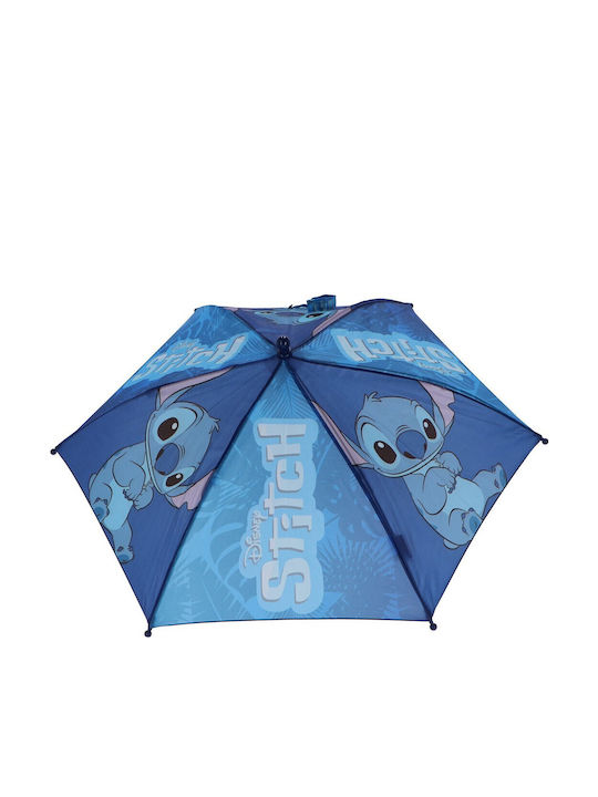 Disney Kinder Regenschirm Gebogener Handgriff Lilo & Stitch Blau