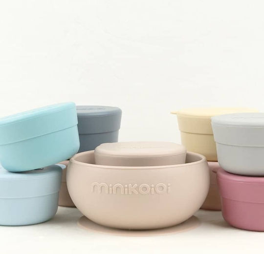 Minikoioi Παιδικό Μπωλ Φαγητού από Σιλικόνη Ροζ 2τμχ