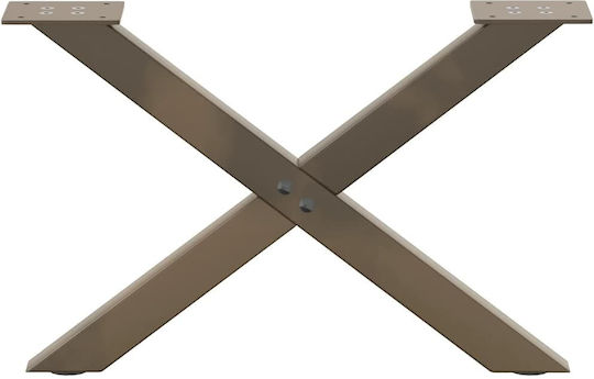 vidaXL Metallic Furniture Leg 2 Pieces Suitable for Table / Coffee Table / Office 60x30cm Brown
