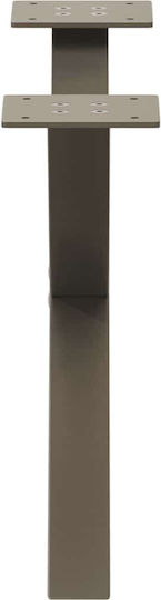 vidaXL Metallic Furniture Leg 2 Pieces Suitable for Table / Coffee Table / Office 60x30cm Brown